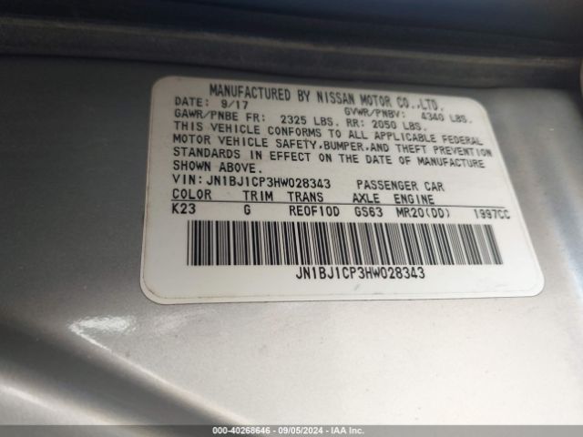 JN1BJ1CP3HW028343 Nissan Rogue Sport S