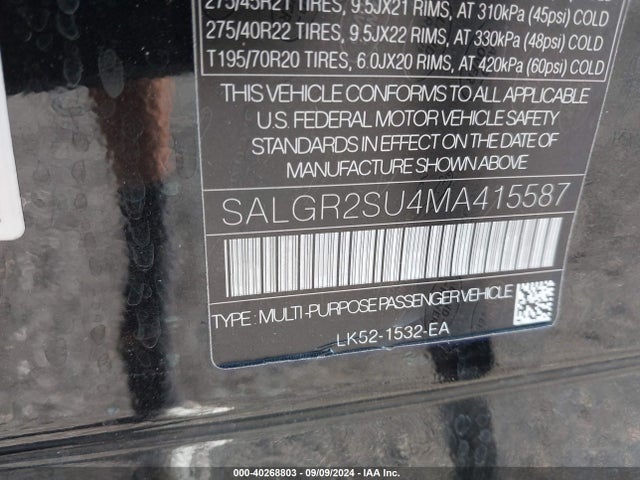 SALGR2SU4MA415587 Land Rover Range Rover