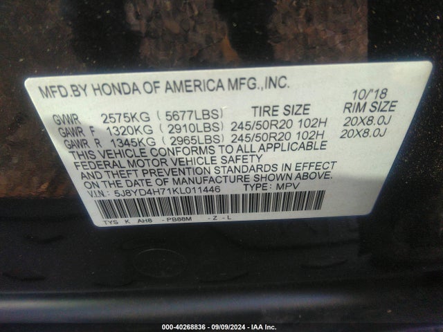 Acura Mdx Tech   Entertainment Pkgs 2019 5J8YD4H71KL011446 Image 9