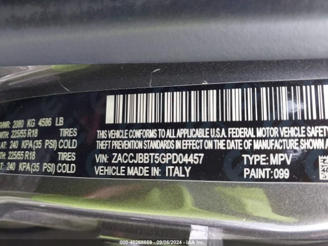 ZACCJBBT5GPD04457 Jeep Renegade Justice