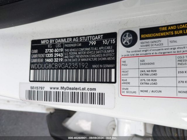 WDDUG8CB9GA235192 Mercedes-Benz S 550