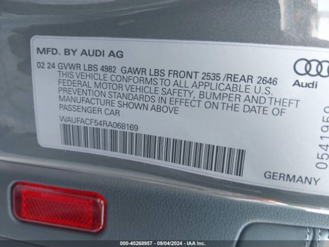 WAUFACF54RA068169 Audi A5 Sportback Premium Plus 45 Tfsi Quattro S Tronic