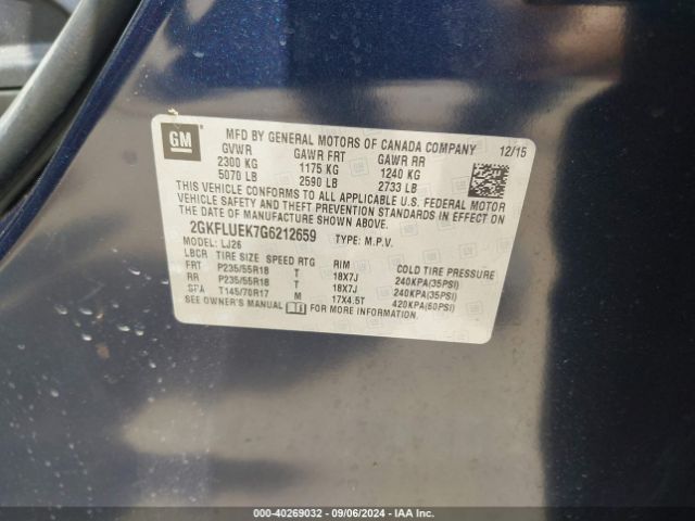 2GKFLUEK7G6212659 GMC Terrain Slt