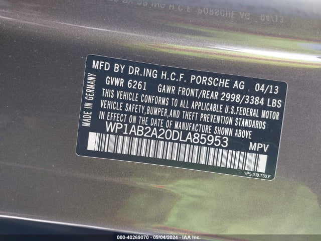 2013 PORSCHE CAYENNE WP1AB2A20DLA85953 Photo 8