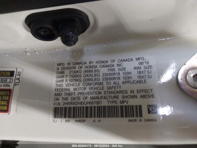2HKRW2H8XJH667061 Honda Cr-v Ex-l/ex-l Navi