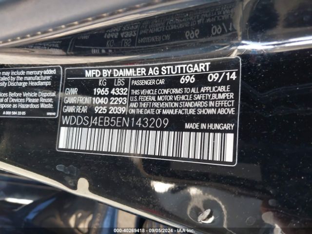 WDDSJ4EB5EN143209 Mercedes-Benz CLA 250
