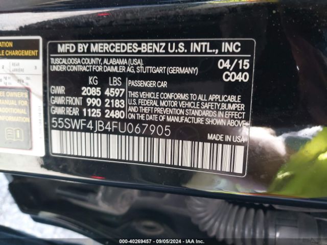55SWF4JB4FU067905 Mercedes-Benz C 300 Luxury/sport