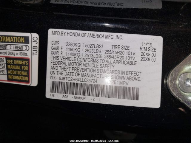 5J8TC2H64LL025724 Acura Rdx A-spec Package