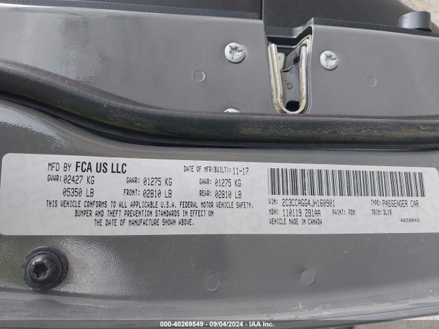 2C3CCAGG4JH160901 Chrysler 300 300s Awd