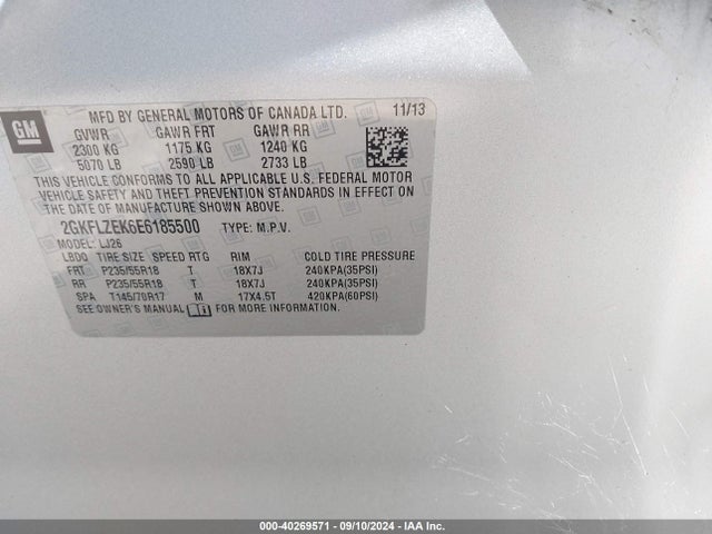 2GKFLZEK6E6185500 GMC Terrain Denali