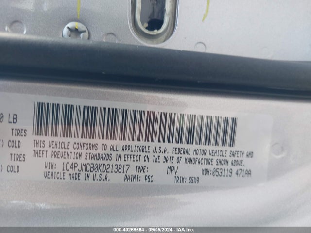 1C4PJMCB0KD213817 Jeep Cherokee Latitude 4x4