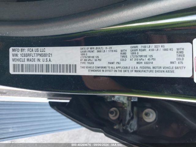 1C6SRFLT7PN588121 RAM 1500 Rebel  4x4 5'7 Box
