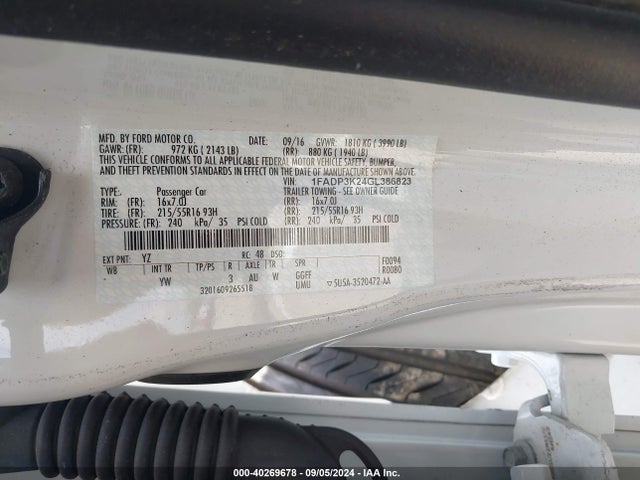 Ford FOCUS SE 2016 1FADP3K24GL386823 Image 9
