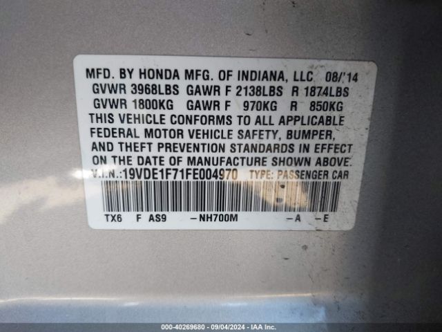 19VDE1F71FE004970 Acura Ilx 2.0l