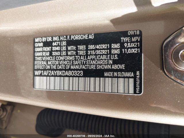WP1AF2AY8KDA80323 Porsche Cayenne Turbo