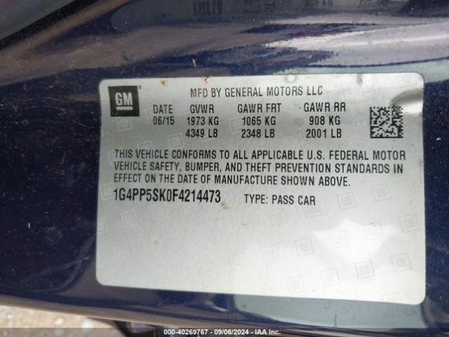 1G4PP5SK0F4214473 Buick Verano