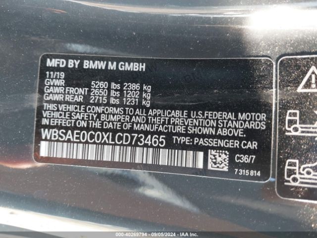 WBSAE0C0XLCD73465 BMW M8 Competition
