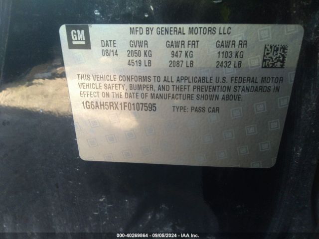 1G6AH5RX1F0107595 Cadillac ATS LUXURY