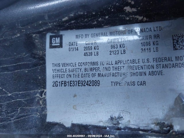 Chevrolet Camaro 1lt 2014 2G1FB1E37E9242089 Image 9
