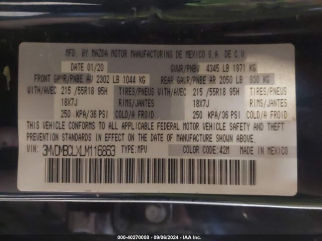 3MVDMBCLXLM116863 Mazda Cx-30 Select Package