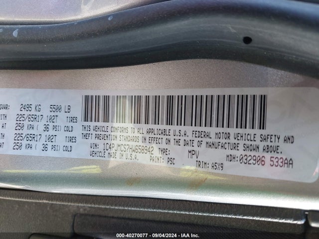1C4PJMCS7HW658942 Jeep Cherokee Latitude 4x4