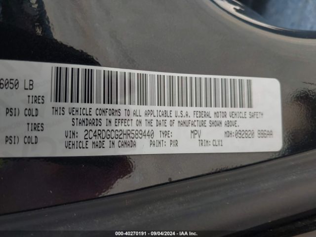 2C4RDGCG2HR589440 Dodge Grand Caravan Sxt