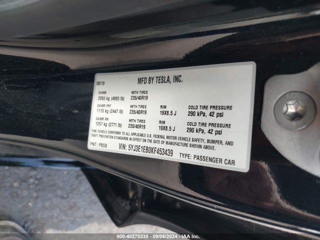 2019 TESLA MODEL 3 5YJ3E1EB0KF453439 Photo 8