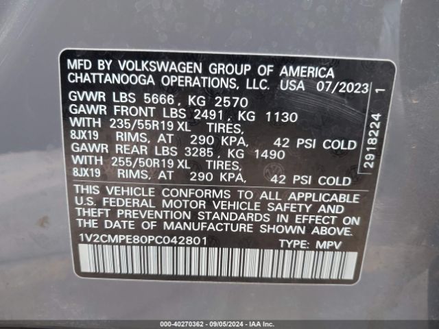 1V2CMPE80PC042801 Volkswagen ID.4 PRO