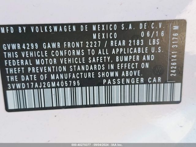 3VWD17AJ2GM405795 Volkswagen Jetta 1.8t Sport
