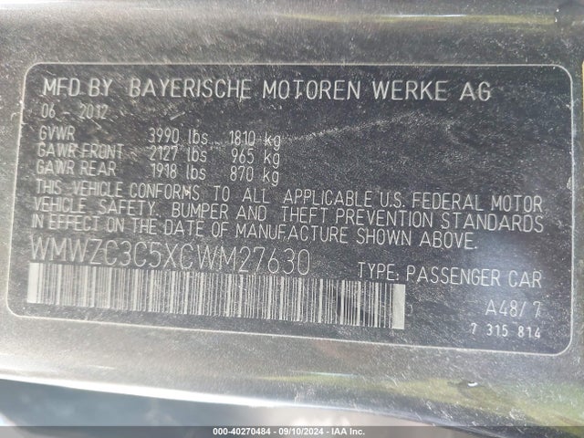 2012 MINI COOPER S COUNTRYMAN WMWZC3C5XCWM27630 Photo 8