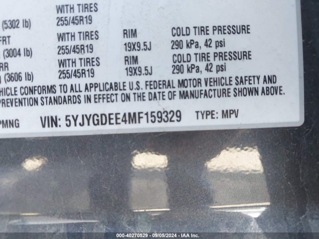2021 TESLA MODEL Y 5YJYGDEE4MF159329 Photo 8