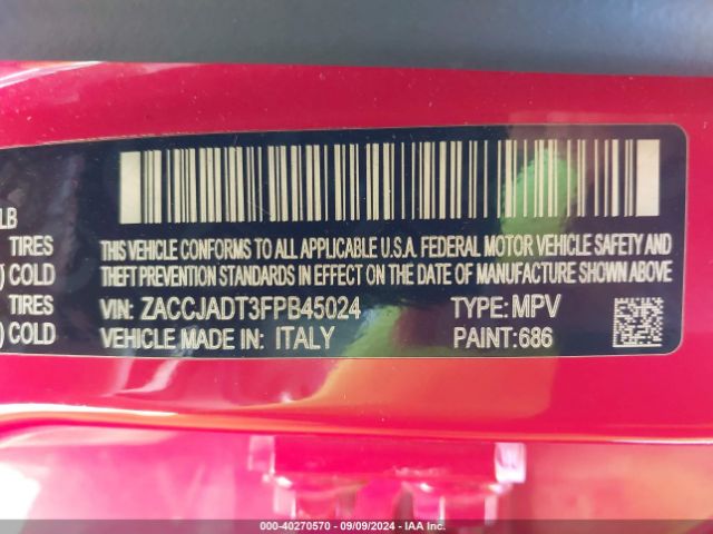 ZACCJADT3FPB45024 Jeep Renegade Limited