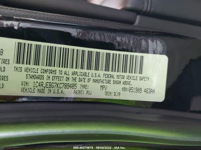 1C4RJEBG7KC789485 Jeep Grand Cherokee Limited 4x2