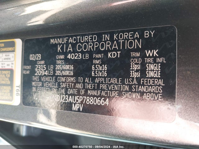 KIA SOUL LX 2023 KNDJ23AU5P7880664 Image 9