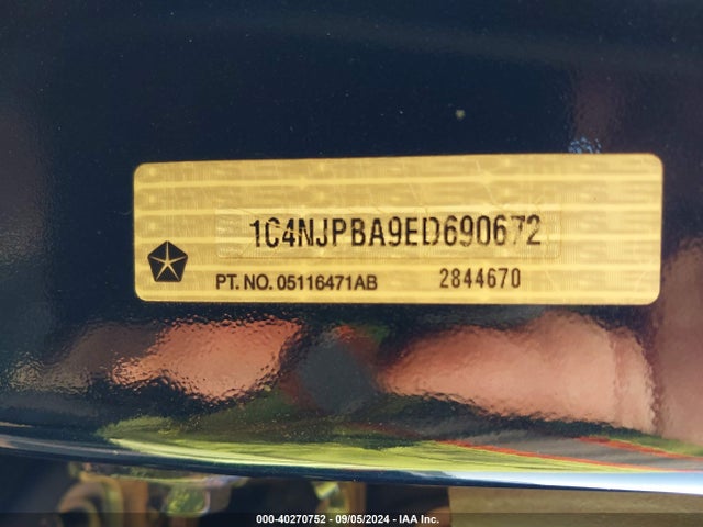 1C4NJPBA9ED690672 Jeep Patriot Sport
