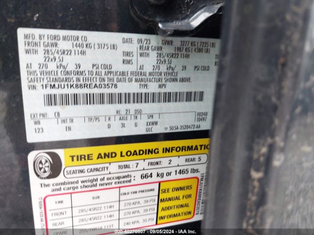 1FMJU1K88REA03578 Ford Expedition Limited