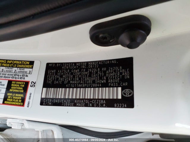Toyota CAMRY SE 2023 4T1G11AK8PU728844 Image 9