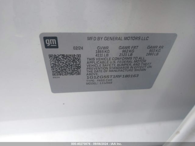 1G1ZG5ST1RF180163 Chevrolet Malibu Fwd Rs