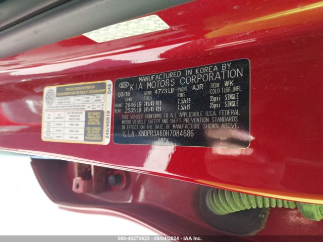 KNDPR3A60H7084686 KIA Sportage Sx Turbo