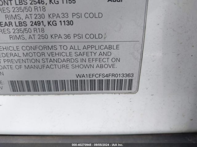 WA1EFCFS4FR013363 Audi Q3 2.0t Premium Plus