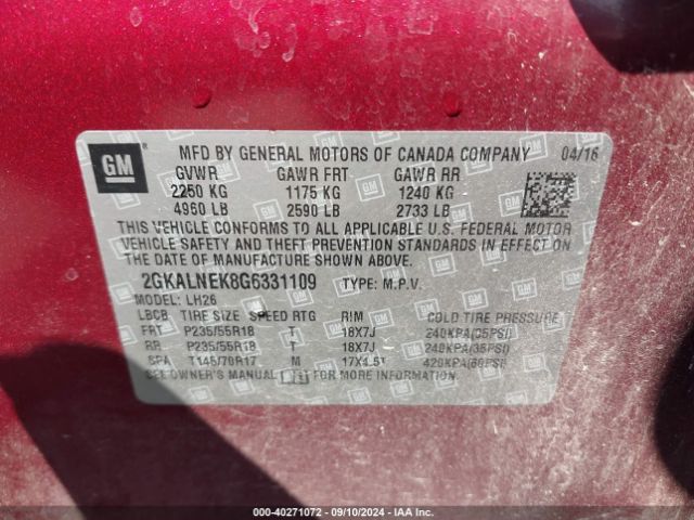 2GKALNEK8G6331109 GMC Terrain Sle-2