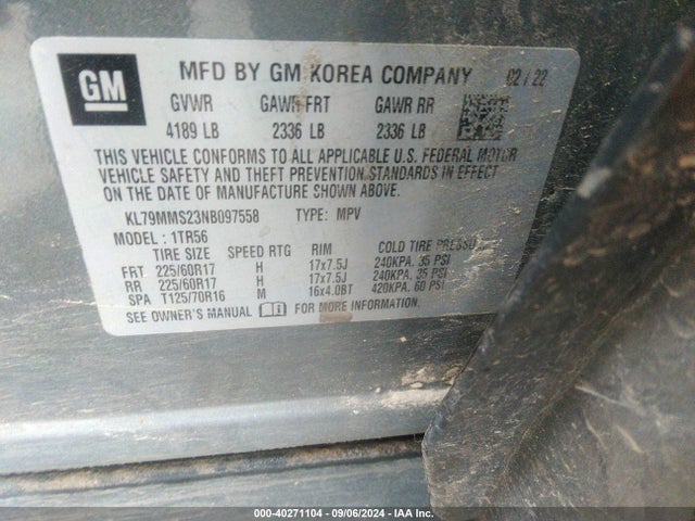 Chevrolet Trailblazer Fwd Ls 2022 KL79MMS23NB097558 Image 9