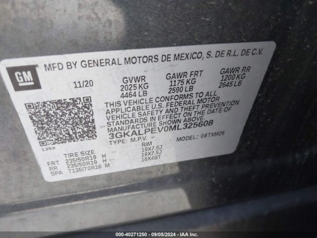 3GKALPEV0ML325608 GMC Terrain Fwd Slt