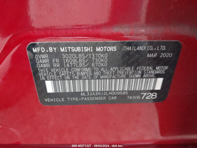2020 MITSUBISHI MIRAGE ML32A3HJ2LH009585 Photo 8