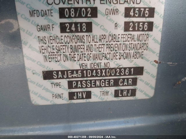 2003 JAGUAR X-TYPE SAJEA51D43XD02361 Photo 8