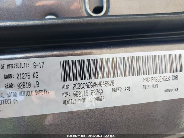 Chrysler 300C 2017 2C3CCAEGXHH645878 Image 9