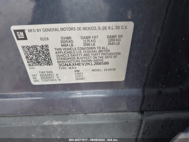 Chevrolet EQUINOX LS 2019 3GNAXHEV2KL288586 Image 9