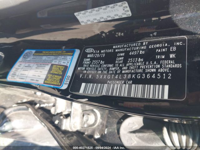 5XXGT4L38KG364512 KIA Optima Lx