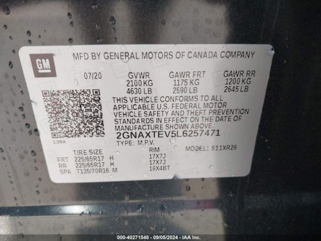 2GNAXTEV5L6257471 Chevrolet Equinox Awd 2fl