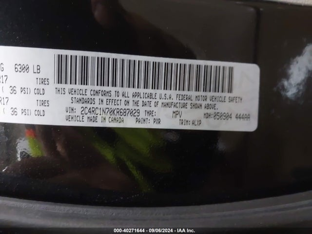 2C4RC1N70KR687029 Chrysler Pacifica Hybrid Limited